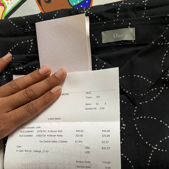 Casual black woven Dior shirt